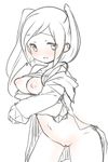 1girl blush breasts ebi_shamo fire_emblem fire_emblem:_kakusei monochrome my_unit_(fire_emblem:_kakusei) nipples pussy simple_background solo twintails uncensored 