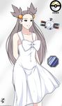  brown_hair cellshadfan dress gym_leader long_hair magnemite mikan_(pokemon) pokemon pokemon_gsc 