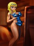  1girl armor artist_request blonde_hair breasts female large_breasts leina long_hair nude queen&#039;s_blade queen's_blade smile solo standing 