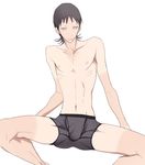  1boy black_hair bulge male_focus midousuji_akira short_hair solo tan tanline topless underwear yowamushi_pedal 