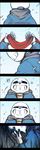  :d border coat comic covering_face crying despair empty_eyes grin head_down highres hood hoodie laughing male_focus motion_lines onieon open_clothes open_mouth red_scarf sans scarf scarf_removed skeleton smile snowing solo spoilers tears teeth undertale winter_clothes winter_coat 