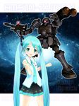  character_name crossover galaxy gun gundam gundam_ms_igloo hatsune_miku long_hair mecha mikumikudance space twintails vocaloid weapon zudah 