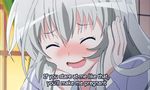  1girl animated animated_gif blush face haiyore!_nyaruko-san nyarlathotep_(nyaruko-san) silver_hair solo subtitled 