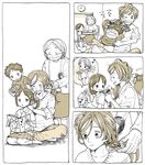  3girls brother_and_sister comic family grandmother_and_granddaughter grandmother_and_grandson hair_brush hair_brushing ina_(gonsora) long_hair mother_and_daughter mother_and_son multiple_girls original short_hair siblings silent_comic toy_car 