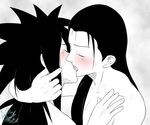  2boys kiss monochrome multiple_boys naruto senju_hashirama tagme uchiha_madara yaoi 