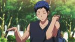  3boys animated animated_gif aomine_daiki blue_hair green_hair kuroko_no_basuke kuroko_tetsuya midorima_shintarou multiple_boys school_uniform 