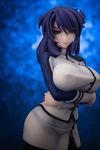  1girl breasts female figure kangoku_senkan large_breasts lilith-soft photo purple_hair rieri_bishop smile uniform 