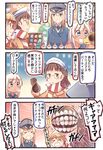  alternate_costume bismarck_(kantai_collection) blue_eyes blush_stickers brown_eyes brown_hair christmas coat comic commentary_request enemy_aircraft_(kantai_collection) glasses hair_ornament hat headgear highres holding ido_(teketeke) kantai_collection littorio_(kantai_collection) megaphone open_mouth peaked_cap ro-500_(kantai_collection) roma_(kantai_collection) scarf shinkaisei-kan silver_hair smile stuffed_animal stuffed_toy sweat tan teddy_bear translated winter_clothes winter_coat 