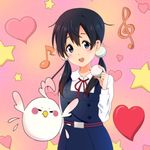  1girl artist_request bird dera_mochimazzui kitashirakawa_tamako looking_at_viewer simple_background tagme tamako_market white_background 