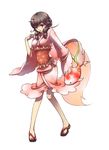  1girl character_request female fish goldfish hanaji simple_background solo standing 