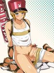  alternate_costume arm_support backpack bad_id bad_pixiv_id bag bar_censor blush censored covered_nipples envelope erection halftone hat link looking_at_viewer mail male_focus male_pubic_hair penis pointy_ears pubic_hair sandals sitting solo sweatdrop testicles the_legend_of_zelda wariza ygyg2200 zelda_musou 