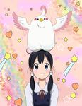  1girl artist_request bird dera_mochimazzui kakkii kitashirakawa_tamako looking_at_viewer simple_background tamako_market white_background 