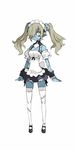  1girl apron blue_skin disgaea hair_over_one_eye maid maid_(disgaea) makai_senki_disgaea_5 pointy_ears thighhighs twintails yellow_eyes zombie 