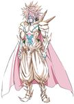  1boy alien armor boots boros cape concept_art cyclops full_body male_focus muscle official_art one-eyed one-punch_man pink_hair pointy_ears simple_background solo spiked_hair spikes standing white_background 