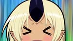  &gt;_&lt; 1girl animated animated_gif blonde_hair blush dark_skin eyes_closed fang happy horn monster_girl monster_musume_no_iru_nichijou ogre open_mouth pointy_ears tionishia xd 