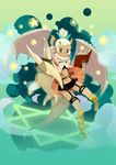  anteater copyright_request dark_skin flat_chest flying garters glasses highres solo star thighhighs ukke white_hair 