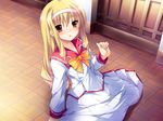  blonde_hair game_cg hairband hana_to_otome_ni_shukufuku_wo long_hair mutou_kurihito red_eyes school_uniform solo tenhouin_ayane 