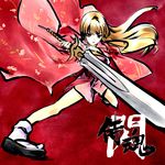  blonde_hair japanese_clothes long_hair minamino_kanata samurai_spirits solo suzuhime sword tabi weapon 