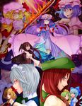  bad_id bad_pixiv_id bat_wings blonde_hair blue_eyes blue_hair book braid cirno daiyousei flandre_scarlet hakurei_reimu hat head_wings highres hong_meiling izayoi_sakuya kirisame_marisa koakuma laevatein long_hair maid multiple_girls patchouli_knowledge ponytail purple_hair red_eyes red_hair remilia_scarlet ribbon rumia short_hair side_ponytail silentdin silver_hair spear_the_gungnir the_embodiment_of_scarlet_devil touhou twin_braids wings witch_hat 