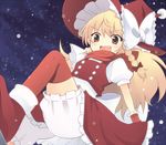  blonde_hair christmas fang hat kirisame_marisa long_hair sakeko socks solo touhou 