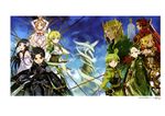  abec absurdres alicia_rue animal_ears asuna_(sao) black_eyes black_hair blonde_hair breasts brown_eyes brown_hair cat_ears chain cleavage crown eugene_(sao) green_eyes highres holding holding_sword holding_weapon kayaba_akihiko kirito kirito_(sao-alo) leafa long_hair medium_breasts multiple_girls navel oberon_(sao) recon_(sao) red_hair sakuya_(sao) short_hair smile spiked_hair sword sword_art_online titania_(sao) weapon yellow_eyes yggdrasil yui_(sao) yui_(sao-alo) 