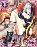  ankle_boots antenna_hair blue_eyes boots breasts card_(medium) character_name chess_piece cleavage cleavage_cutout covered_nipples crop_top cross garter_straps high_school_dxd high_school_dxd_infinity large_breasts long_hair microskirt nun official_art panties pink_panties rook_(chess) rossweisse silver_hair skirt smile solo thick_thighs thighhighs_pull thighs trading_card underwear very_long_hair 