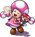  1girl looking_at_viewer official_art one_eye_closed pigtails super_mario_bros. toadette twintails wink 