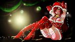  areolae armpits arms_up ass bdsm blush bondage boots bound breast_slip breasts erza_scarlet fairy_tail gloves high_heel_boots high_heels highres kantarella legwear looking_at_viewer nipples panties pink_panties pink_underwear red_hair santa_costume santa_hat sitting solo thigh_boots underwear 