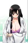  1girl 774_(nanashi) black_hair bra breasts female huge_breasts iwato_kasumi large_breasts saki solo underwear 