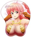  1girl armor bikini_armor breasts dressrosa female large_breasts looking_at_viewer mousepad one_piece pink_hair rebecca_(one_piece) smile solo 