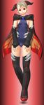  areola_slip areolae cape elbow_gloves fingerless_gloves gloves gradient gradient_background head_tilt leotard looking_at_viewer makochin original red_eyes simple_background small_areolae small_breasts solo thigh_boots 