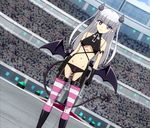 1girl breasts highres naruse_maria panties shinmai_maou_no_testament solo standing stitched underwear 