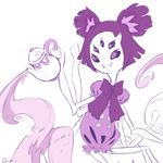  cup extra_eyes fangs hair_ornament insect_girl monster_girl muffet multiple_arms puffy_sleeves purple purple_hair short_hair simple_background solo spider spider_girl teacup undertale 