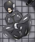  1girl ao_no_kiseki ball_gag bdsm bondage bound breasts eiyuu_densetsu elie_macdowell gag gagged gimp_suit gimpsuit helpless large_breasts latex latex_suit object_insertion pokaan_(aserazu_netamazu) rubber rubber_suit shiny shiny_clothes vaginal vaginal_object_insertion zero_no_kiseki 