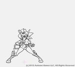  1girl animated animated_gif bouncing_breasts breasts dated face_mask female legs mask monochrome nurse nurse_cap ponytail skullgirls surgical_mask valentine_(skullgirls) 