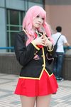  baka_to_test_to_shoukanjuu cosplay highres himeji_mizuki legs miniskirt photo photos pink_hair school_uniform skirt thighs 