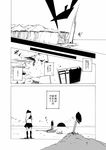  c-button comic grave greyscale hands hat hibiki_(kantai_collection) kantai_collection monochrome multiple_girls musashi_(kantai_collection) radio simple_background sunset translated 