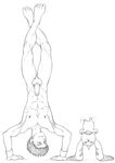  1boy abs barefoot digimon li_jenrya male_focus monochrome muscle pecs penis simple_background szadek tagme terriermon testicles 