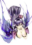  1girl artist_request aura breasts cleavage hime_cut hood hyuuga_hinata lavender_eyes naruto naruto:_road_to_ninja naruto_shippuuden open_jacket purple_hair solo 