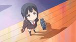  1girl aiura animated animated_gif jumping school_uniform solo uehara_ayuko 