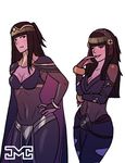  2girls black_hair breasts cleavage fire_emblem fire_emblem:_kakusei fire_emblem_if jewelry multiple_girls skin_tight syalla_(fire_emblem_if) tagme tharja 