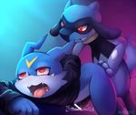  2boys ahegao anal bandai cum digimon digimon_adventure_02 erection furry male_focus multiple_boys nintendo no_humans nurinaki open_mouth penis pokemon riolu veemon yaoi 