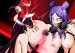  anal anal_beads anal_insertion anal_object_insertion anus bdsm bondage bound breasts erza_scarlet fairy_tail gloves hair_ribbon huge_breasts kagura_mikazuchi large_breasts legwear minerva_orlando multiple_girls nipples object_insertion open_mouth pussy red_hair ribbon tattoo yuri 