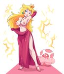  1boy 1girl nipples princess_peach super_mario_bros. tagme toad topless 