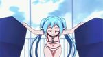  1girl animated animated_gif bikini blue_hair chains collar long_hair navel nymph_(sora_no_otoshimono) robot_ears small_breasts solo sora_no_otoshimono swimsuit tagme twintails 
