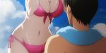  1boy 1girl animated animated_gif bikini brown_hair character_request fujiwara_takumi initial_d initial_d_legend_1 mogi_natsuki short_hair source_request swimsuit 