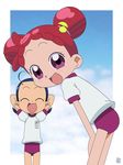  blue_hair buruma child gym_uniform harukaze_doremi hatomugisan ojamajo_doremi red_hair senoo_aiko 