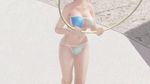  3d animated animated_gif bare_shoulders bikini bouncing_breasts breasts cleavage dead_or_alive dead_or_alive_xtreme dead_or_alive_xtreme_3_fortune female hips honoka_(doa) hoop hula_hoop jumping large_breasts navel outdoors pink_hair short_hair solo swimsuit thighs waist 
