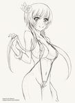  bikini breasts halexxx holding holding_hair navel nisekoi sideboob sketch smile solo swimsuit tachibana_marika 