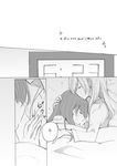  66ta1yak1 bad_id bad_pixiv_id bed blanket closed_eyes comic greyscale highres hug incest long_hair monochrome mother_and_daughter multiple_girls original pillow sleeping translated yuri 